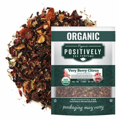 Positively Tea Organic Very Berry Citrus Herbal Tea Loose Leaf 16 Ounce