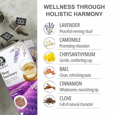 Sleep Sanctuary by Phran kiri Caffeine Free Herbal Tea Bags for Night Time Relaxation 18 Teabags
