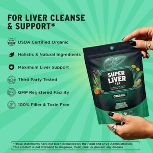 SuperBonsai Organic Liver Detox Tea Dandelion Root & Milk Thistle Herbal Tea for Liver Support 20 Teabags