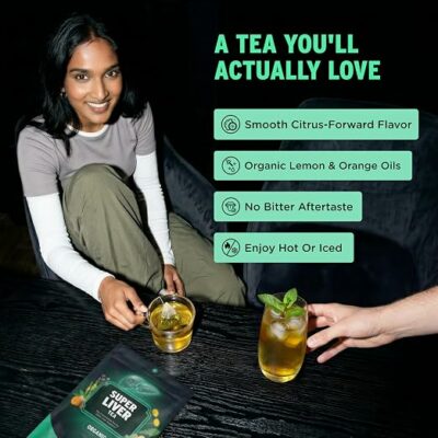 SuperBonsai Organic Liver Detox Tea Dandelion Root & Milk Thistle Herbal Tea for Liver Support 20 Teabags