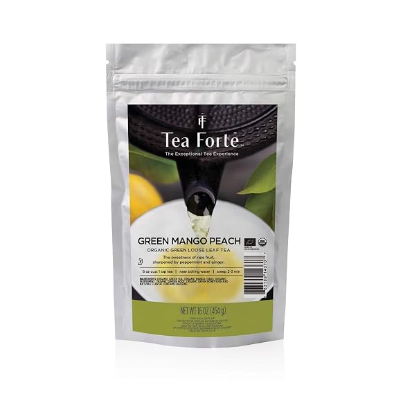 Tea Forte Green Mango Peach Loose Leaf Tea 1 lb Bulk Bag