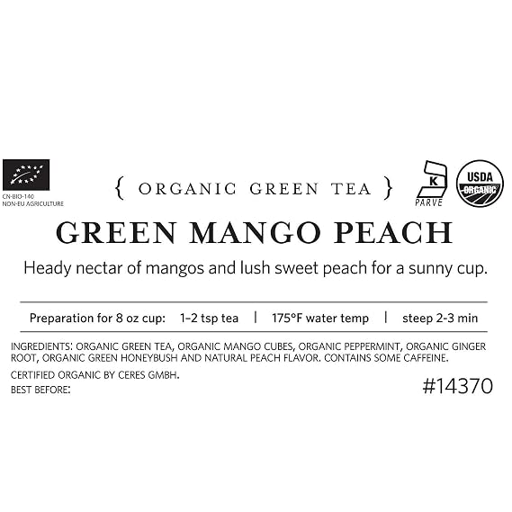 Tea Forte Green Mango Peach Loose Leaf Tea 1 lb Bulk Bag
