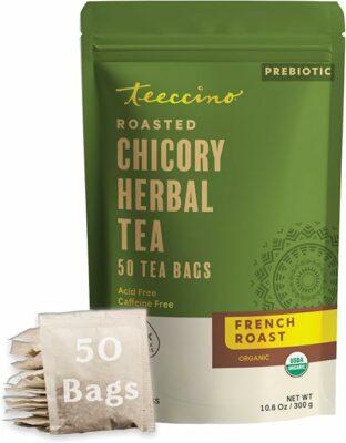 Teeccino French Roast Herbal Tea Rich & Roasted Herbal Tea 50 Tea Bags