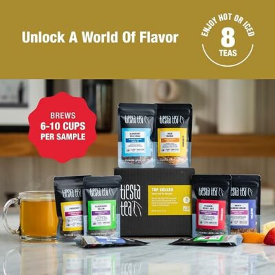 Tiesta Tea Top 8 Favorites Sampler Set Loose Leaf Up to 80 Cups