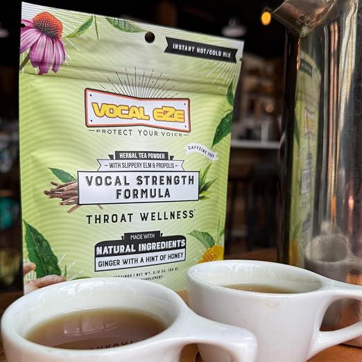 Vocal Eze Herbal Throat Coat Tea 24 Servings 9 Botanical Voice Soothing Ingredients