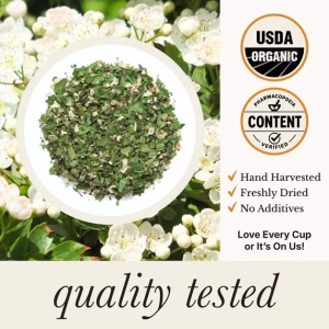 Wild Bliss Organic Hawthorn Herbal Tea Loose Leaf and Flower 100 Servings