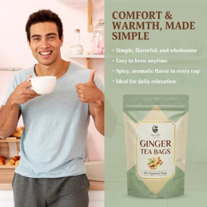 Yogi's Gift Ginger Tea Bags 100 Count Pyramid Tea Bags 100% Natural and Pure Dried Ginger Root Tea